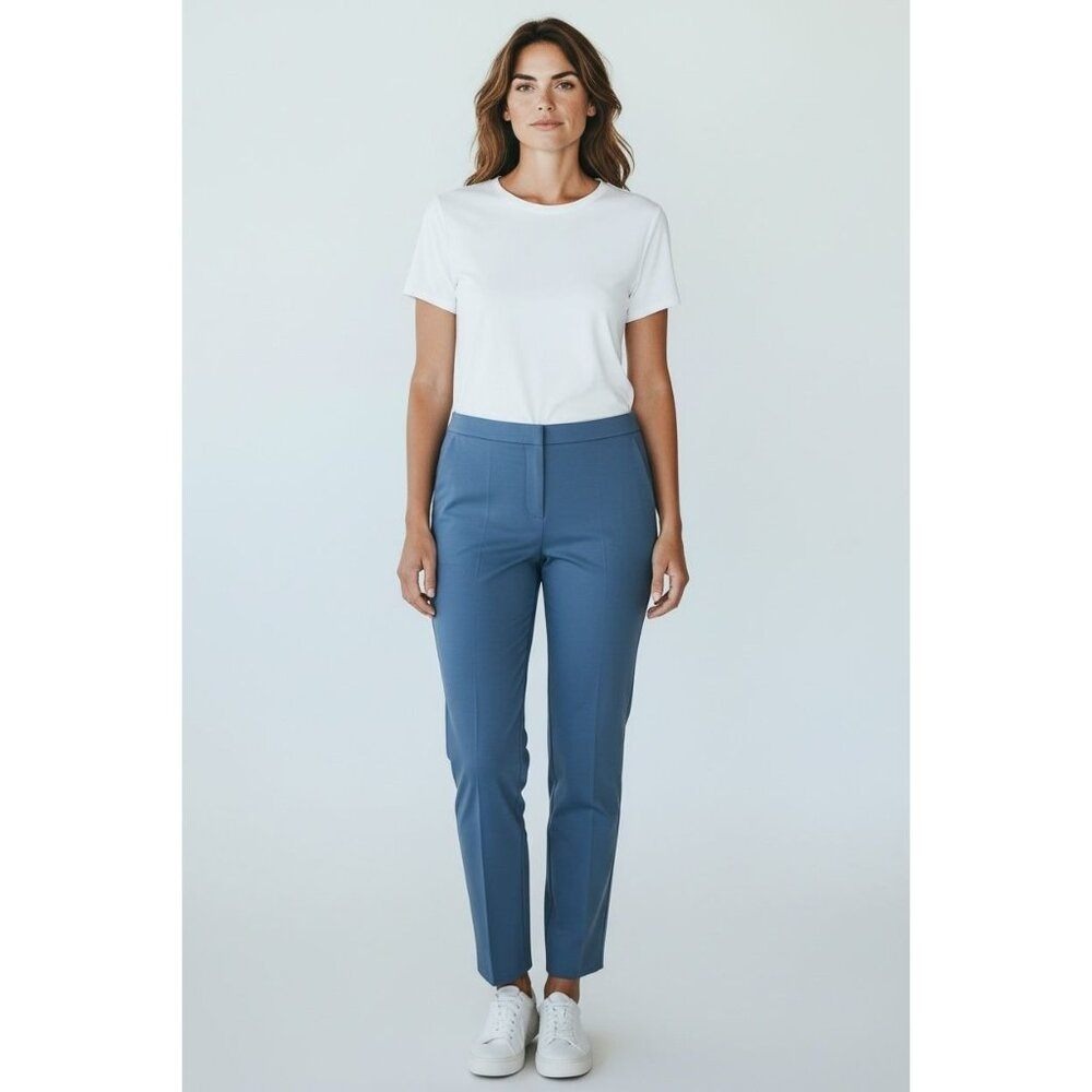 Liverpool Pants Womens 10 Straight Leg Trousers Bering Sea Dusty Blue